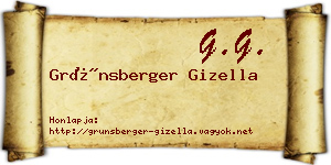 Grünsberger Gizella névjegykártya